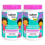 Kit 2 Cremes De Pentear Infantil Salon Line Kids Sem Nós 1kg