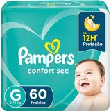 Fralda Pampers Confort Sec Fortbag G Com 60 Unidades