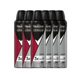 Kit Desodorante Antitranspirante Aerosol Rexona Clinical Men Sport 150ml - 6 Unidades