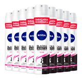 Kit Desodorante Aerosol Nívea Black &amp; White Feminino 200ml - 9 Unidades