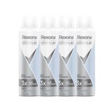 Kit Desodorante Antitranspirante Aerosol Rexona Clinical Sem Perfume 150ml - 4 Unidades