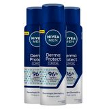 Kit Desodorante Aerosol Nivea Clinical Derma Protect Masculino 150ml - 3 Unidades