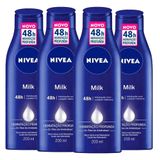 Kit 4 Cremes Hidratantes Corporal Nívea Body Extra Seca 200ml