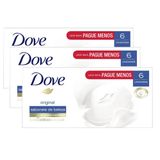 Kit 3 Sabonetes Em Barra Dove Original Branco 90g   6 Unidades