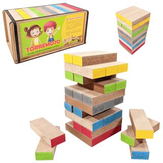 Jogo Torre de Equilibrio Caiu Perdeu blocos de montar 54 peças