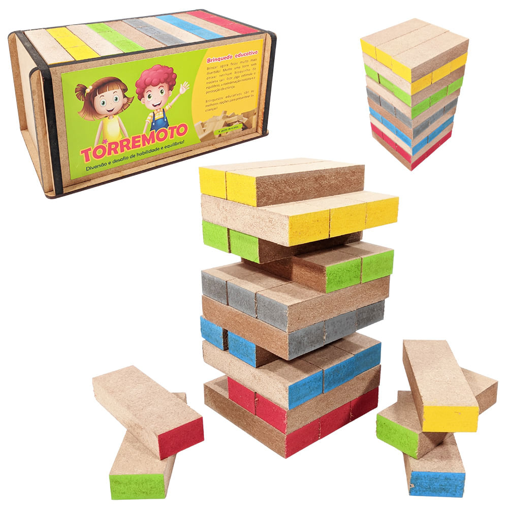 Uno Jenga Clássico Jogo Stacko Jogo Stacko Bloco Tumble Tower