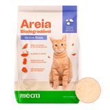Areia Higiênica MEAU Biodegradável Grãos Finos para Gatos - 8 kg