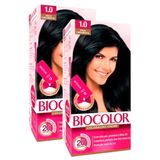 Kit 2x Tintura Creme Biocolor Preto Fundamental 1.0 Mini Kit