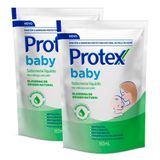 Kit 2 Sabonete Líquido Protex Baby Glicerina Natural Da Cabeça Aos Pés Refil 180ml