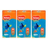 Kit 3 Fralda Huggies Little Swimmers Tamanho M Pacote 11 Fraldas  Cada