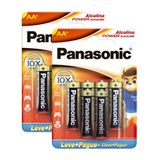 Kit 2x Pilha Panasonic Alcalina Aa Pequena 1,5v Leve 6 Pague 5 Unidades