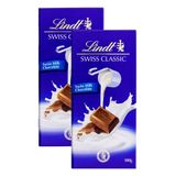 Chocolate Lindt Swiss Classic Milk Com 100g | Kit Com Duas Unidades