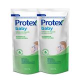 Kit 2 Sabonete Líquido Protex Baby Glicerina Natural Da Cabeça Aos Pés Refil 380ml