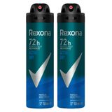 Kit 2 Desodorante Rexona Men Active Dry Aerosol Antitranspirante 72h 150ml