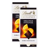 Chocolate Lindt Excellence Intense Orange Dark Com 100g | Kit Com Duas Unidades