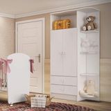 Guarda-roupa De Bebê 2 Portas 2 Gavetas Com Cantoneira Baby Móveis Percasa Branco