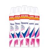 Kit Desodorante Antitranspirante Aerosol Rexona Powder Dry 72 Horas 250ml - 5 Unidades