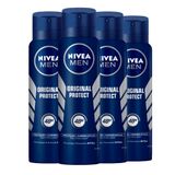 Kit Desodorante Aerosol Nivea Men Original Protect 150ml - 4 Unidades