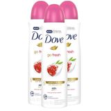 Kit 3x Desodorante Antitranspirante Aerosol Dove Go Fresh Romã E Verbena