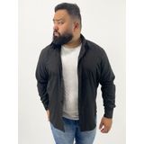 Camisa Social Masculina Preta Manga Longa Slim Fit Algodão E Poliéster