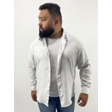 Camisa Social Masculina Branca Manga Longa Slim Fit Algodão E Poliéster