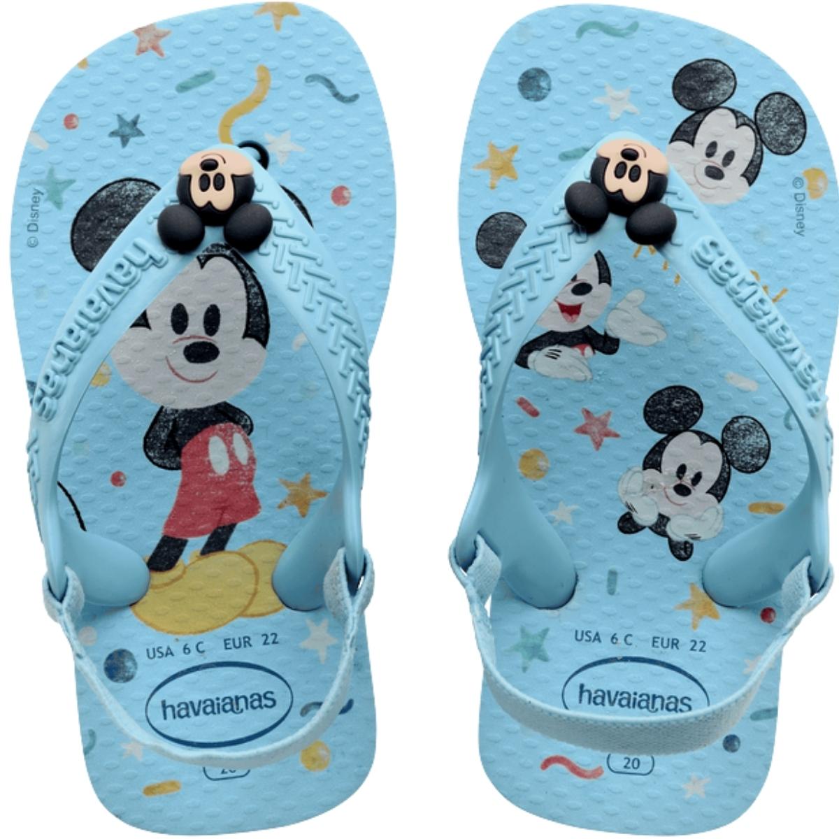 Chinelo Infantil Meninos De Dedo Casual Havaianas Baby Disney Classics 4137007 - Azul - 22