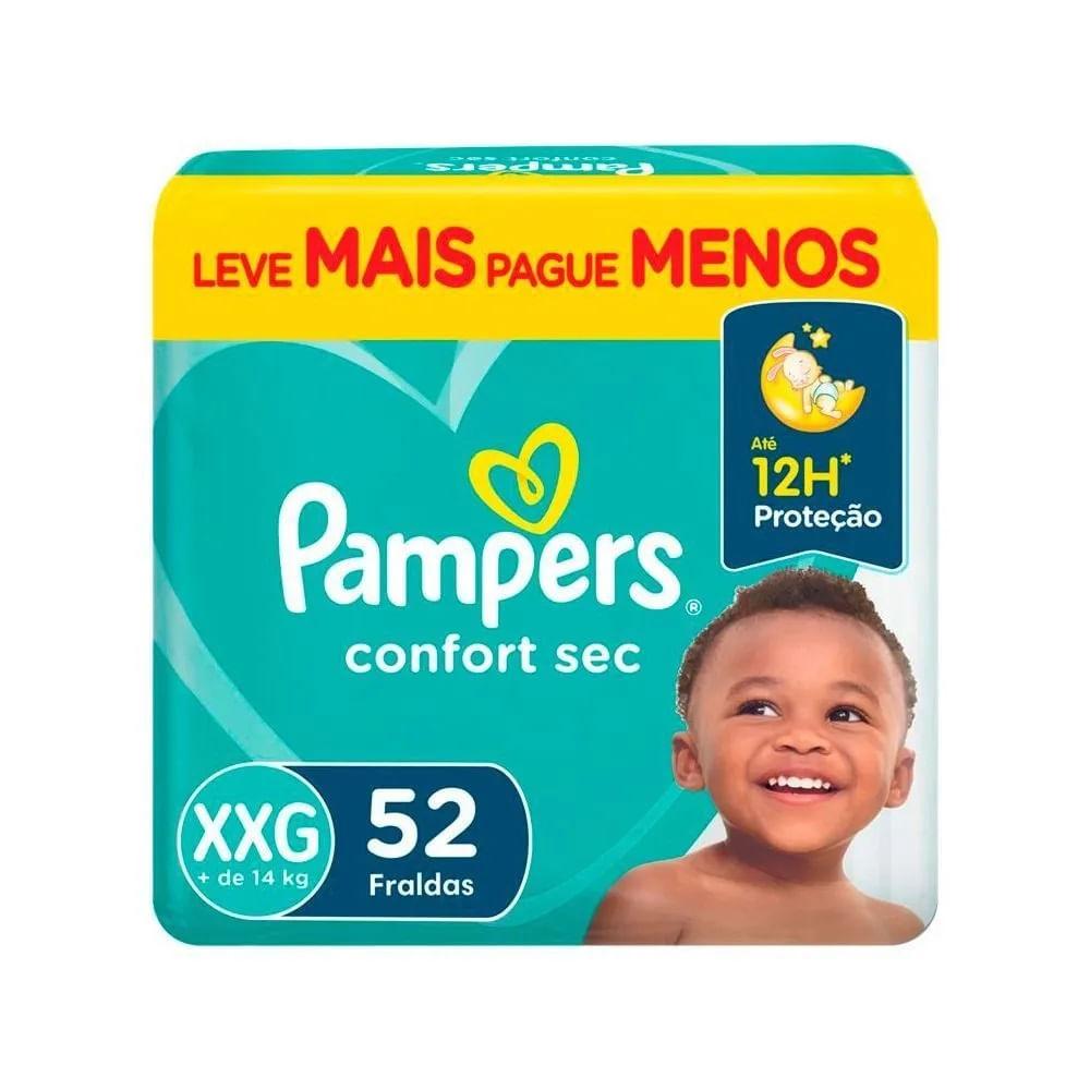 Fralda Descartável Pampers Confort Sec Xxg Com 52 Unidades Leve Mais Pague Menos