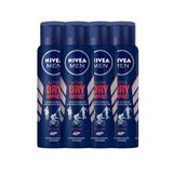 Kit Desodorante Aerosol Nivea Dry Impact Plus 150ml - 4 Unidades