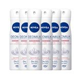 Kit Desodorante Aerosol Nivea Milk Sensitive 150ml - 6 Unidades