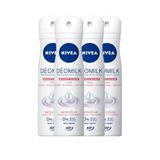 Kit Desodorante Aerosol Nivea Milk Sensitive 150ml - 4 Unidades