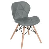 Cadeira Estofada Charles Eames Eiffel Slim Wood Confort