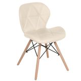 Cadeira Estofada Charles Eames Eiffel Slim Wood Confort