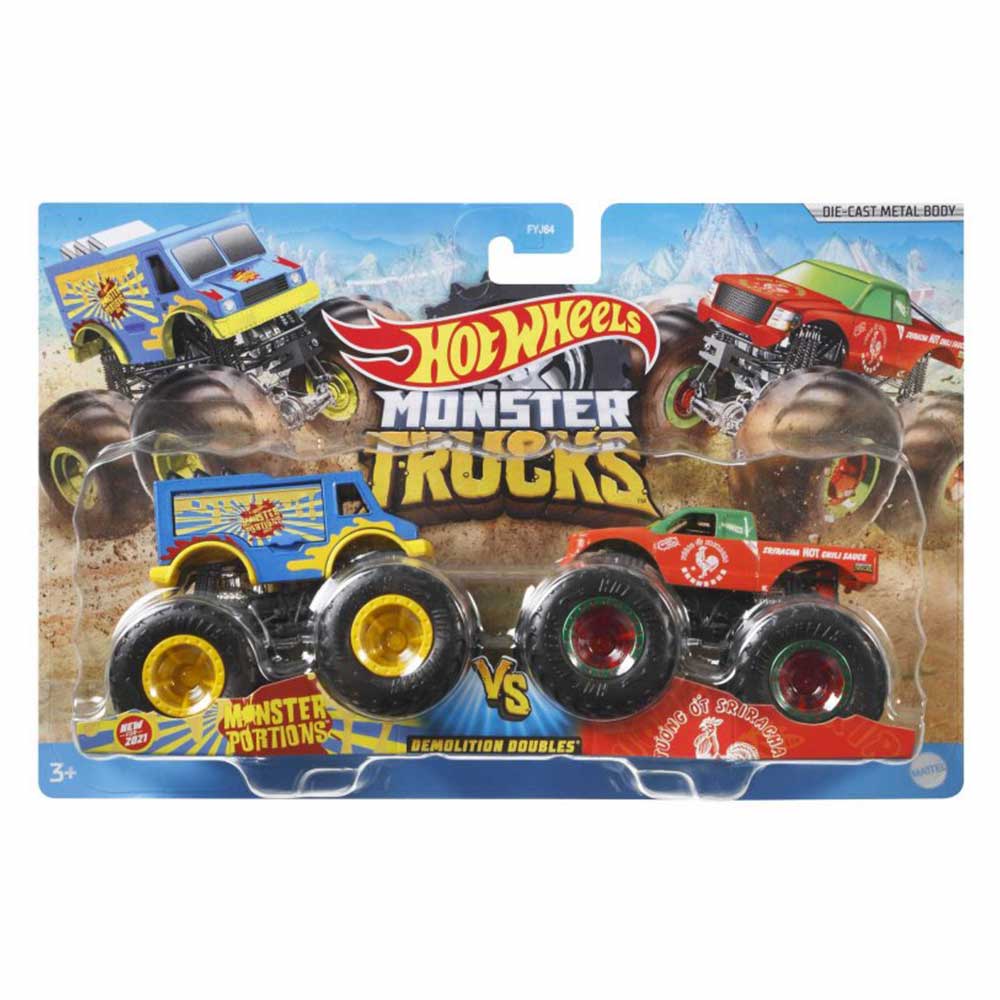 Conjunto De Veiculos Hot Wheels Monster Trucks Portions Vs Tuong Mattel