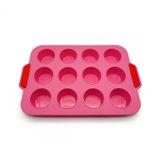 Forma Para 12 Cupcakes De Silicone Oikos Rosa