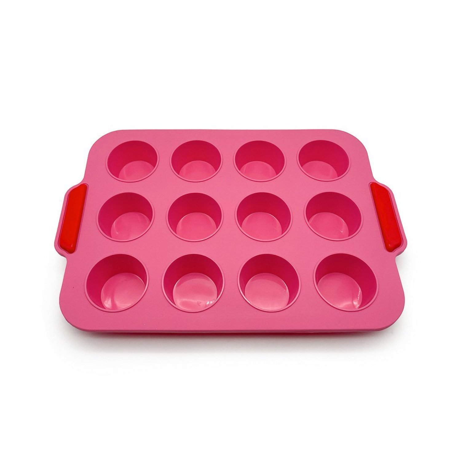 Forma Para 12 Cupcakes De Silicone Oikos Rosa