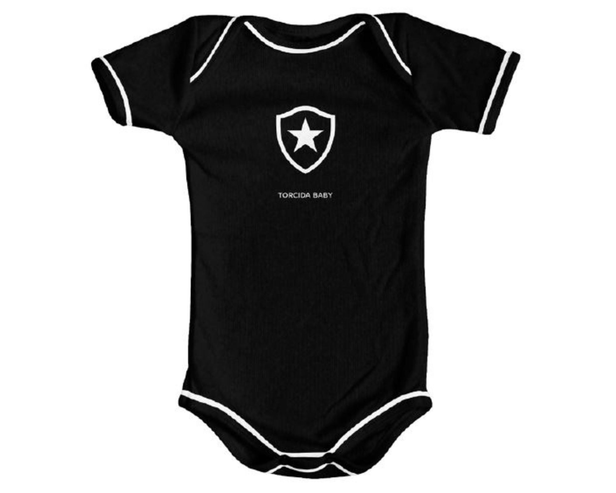 Body Bebê Botafogo Preto Manga Curta -torcida Baby