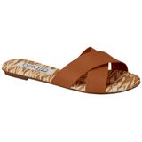 Tamanco Rasteira Feminina Tiras Brilhantes Beira Rio 8237.284.20293 - Camel/multi Camel - 36