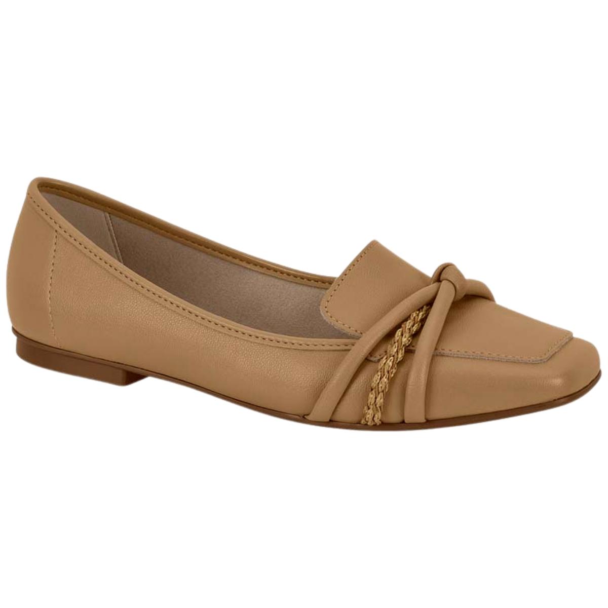 Sapatilha Mocassim Feminina Tiras Tressê Conforto Moleca 5737.212.16272 - Tan - 39