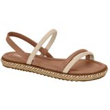 Sandália Feminina Rasteira Flat Tiras Moleca 5413.723.22181 - Creme/nude - 37