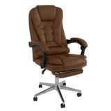 Cadeira de Escritório Presidente Ergonômica com Apoio para Pés - Marrom