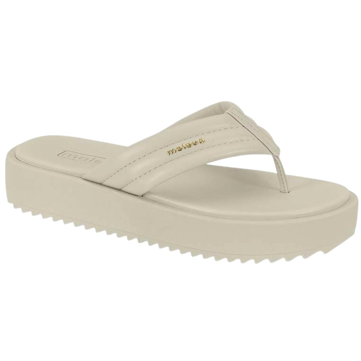 Chinelo Feminino Slide Plataforma Nuvem Moleca 5489.101.9830 - Branco Off - 35