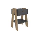 Mesa De Cabeceira Completa Móveis Terni Cb220gfav 1 Gaveta Grafite/aveiro Oak Se