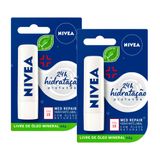 Kit 2 Protetor Labial Nivea Med Repair Fps 15 Hidratante 4,8g