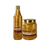 Kit Banho De Verniz Shampoo 500ml E Máscara 1kg
