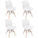 4 Cadeiras Charles Eames Rubi Sili Eiffel - Branco