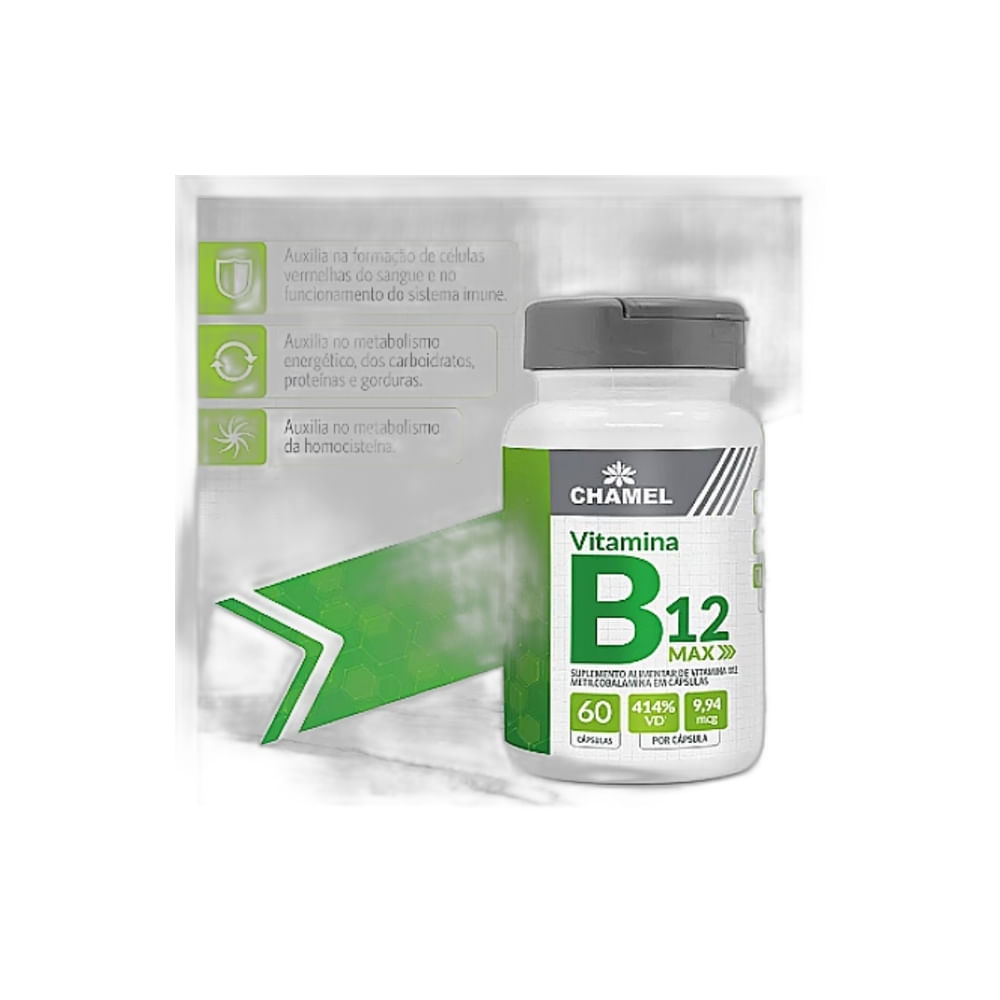 Vitamina B12 Max - 60 Cápsulas (metilcobalamina) - Chamel - Carrefour