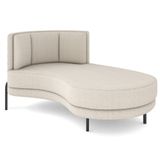 Chaise Longue Divã 164cm Braço Direito Logus D06 Bouclê Bege - Mpozenato