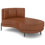 Chaise Longue Divã 164cm Braço Direito Logus D06 Sintético Marrom - Mpozenato