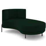 Chaise Longue Divã 163cm Braço Direito Logus D06 Veludo Verde - Mpozenato