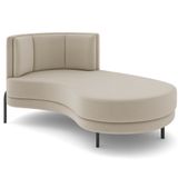 Chaise Longue Divã 164cm Braço Direito Logus D06 Veludo Bege - Mpozenato